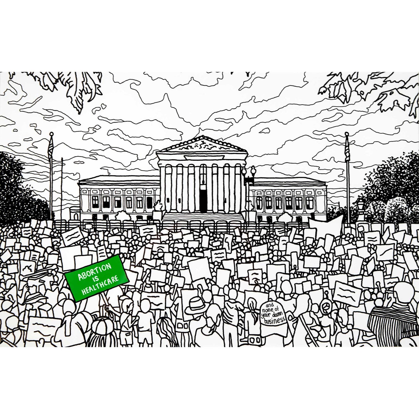'Protest In Front of SCOTUS' Giclée Art Print