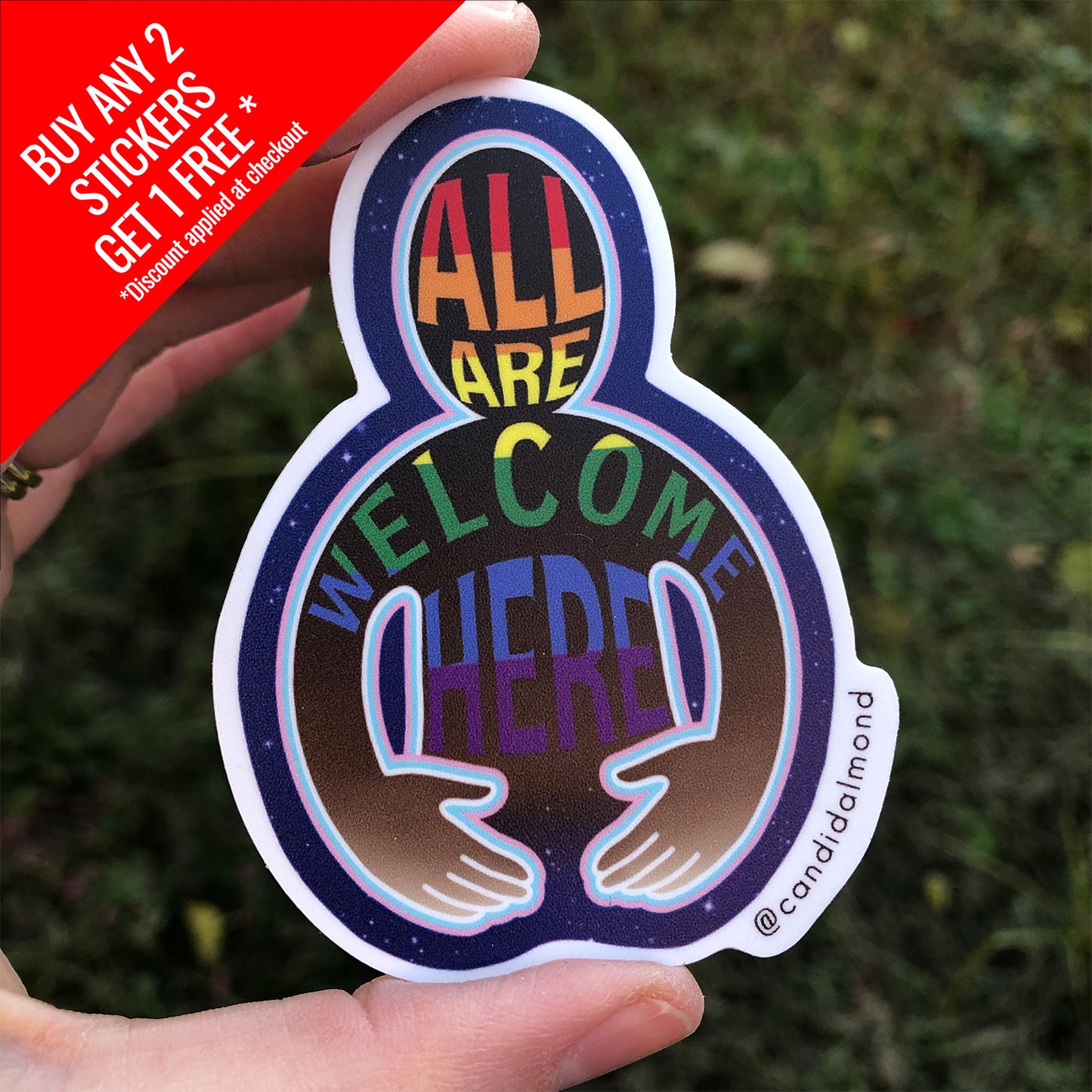 'All Are Welcome Here' Decal Sticker