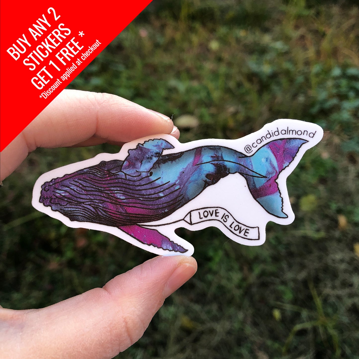 Blue Whale 'Love Is Love' Decal Sticker