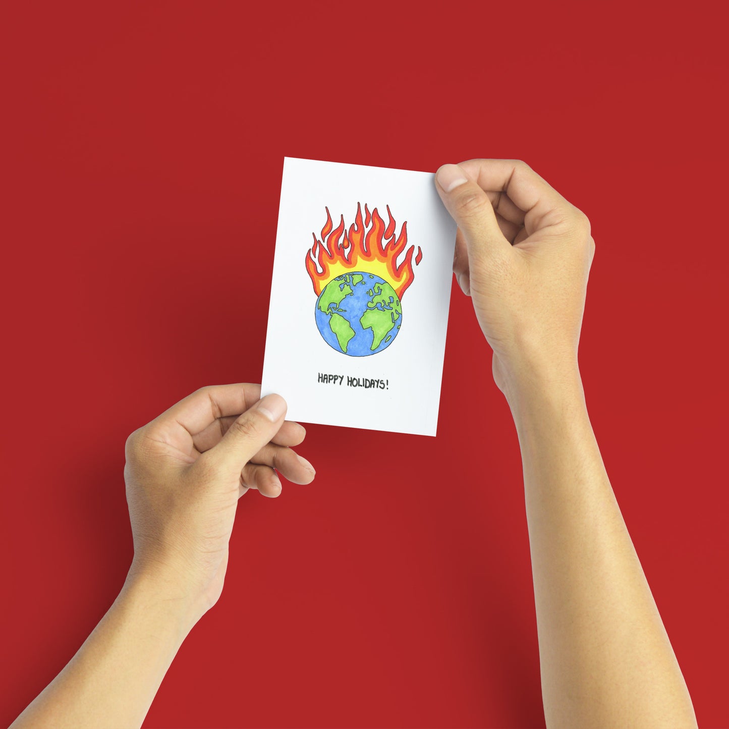 Burning World Happy Holidays Card