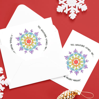 Rainbow Snowflake Happy Holidays Card