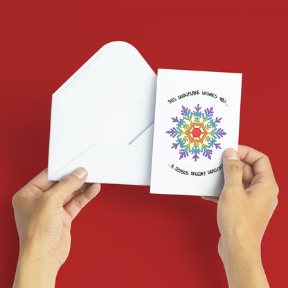 Rainbow Snowflake Happy Holidays Card