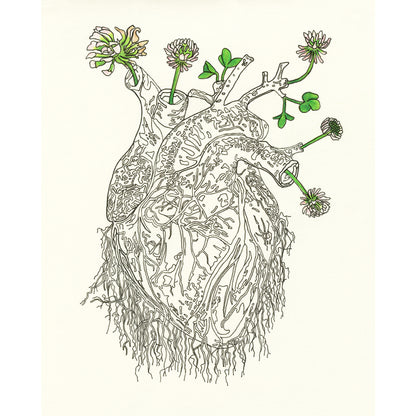 Heart and Clovers Art Print