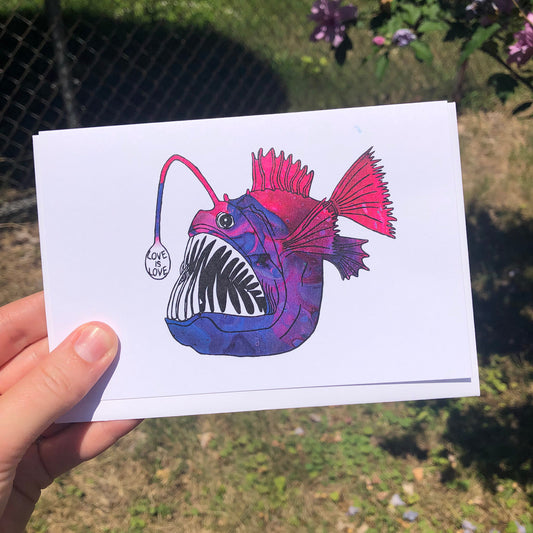 'Love Is Love' Angler Fish Greeting Card