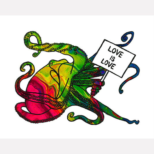 'Love Is Love' Octopus Art Print