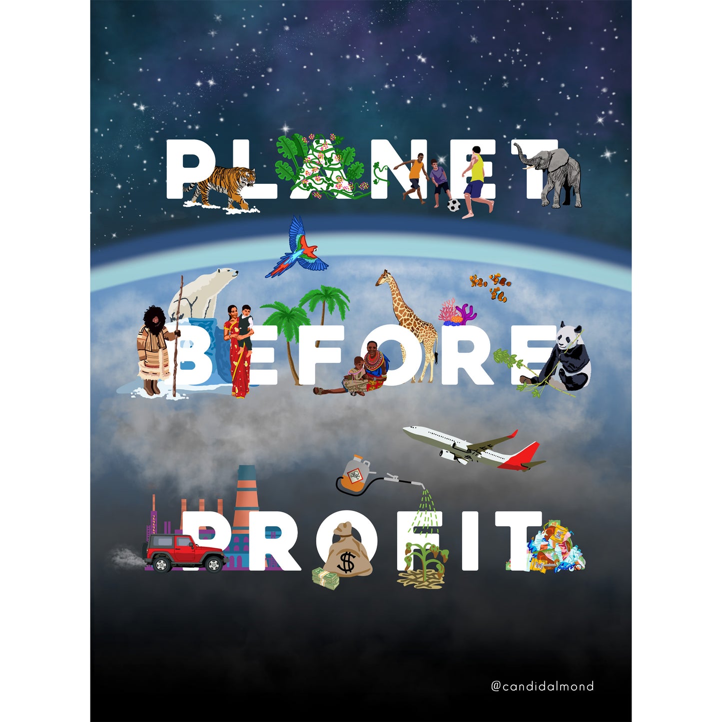 'Planet Before Profit' FREE Digital Protest Poster