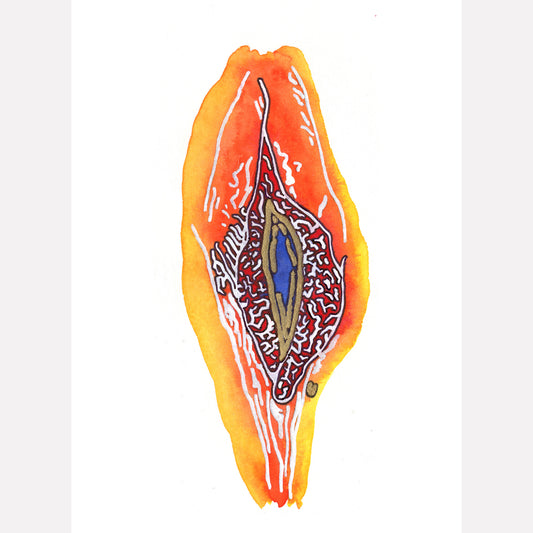 Vibrant vulva art print.