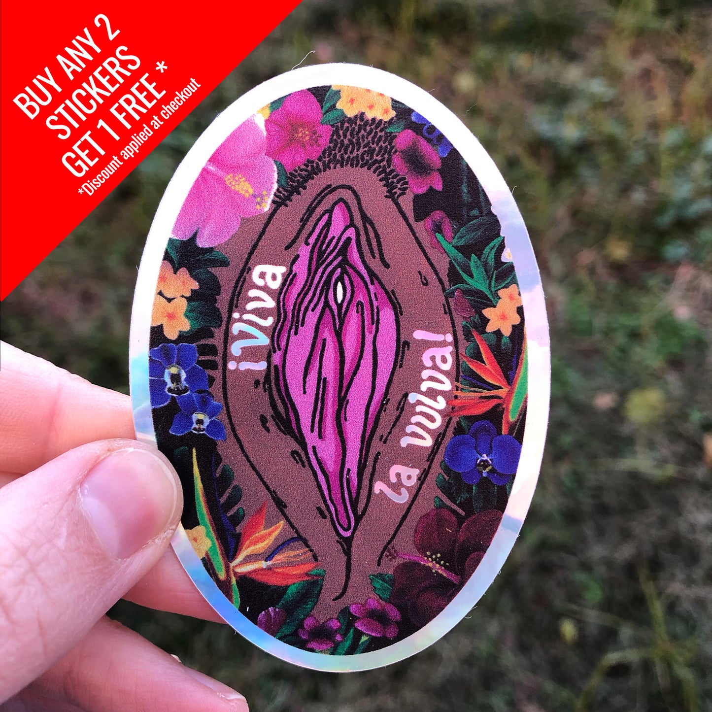 Hologram ¡Viva La Vulva! (Mid) Decal Sticker