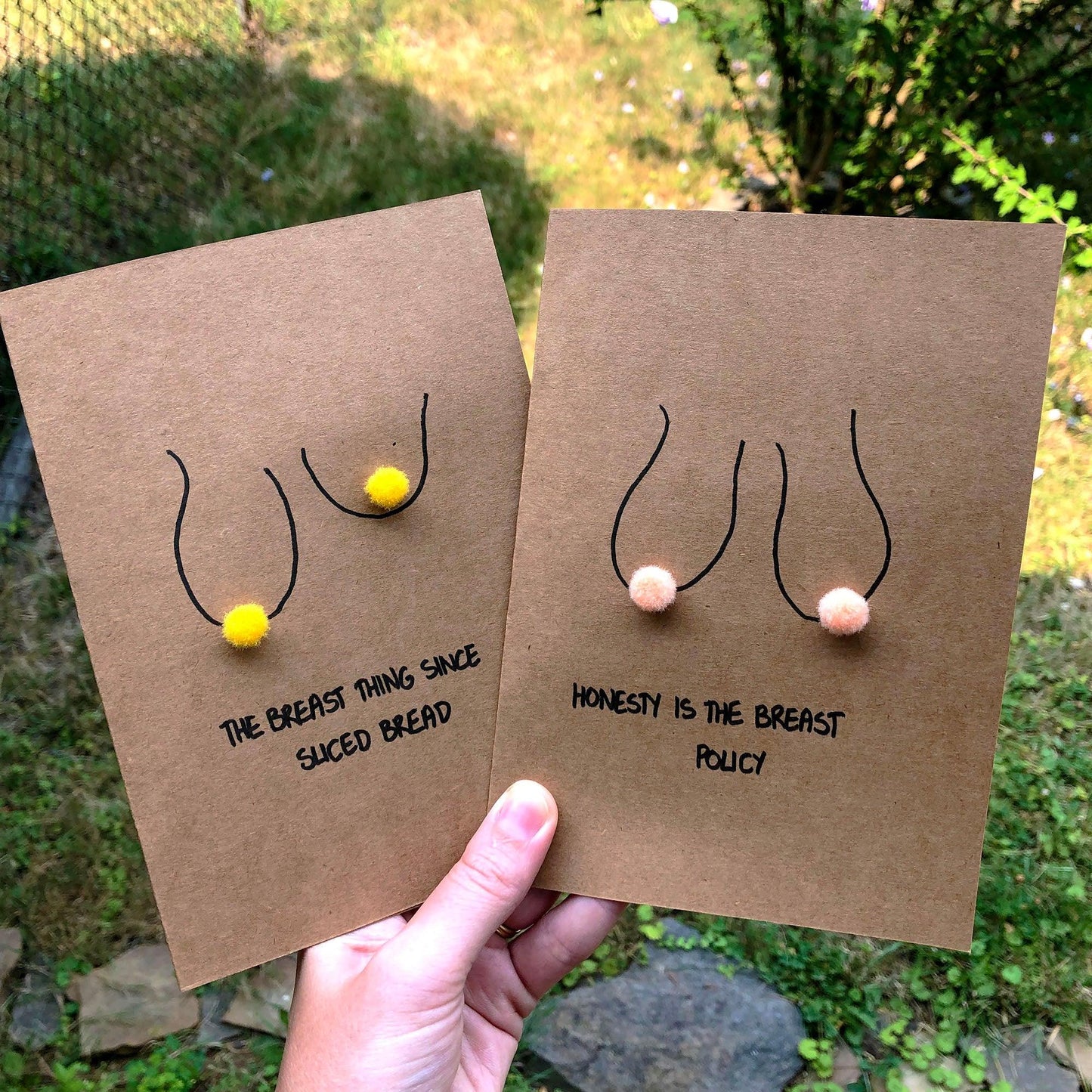 Boob Pun Card 'The Breast Thing Since Sliced Bread' - Candid Almond