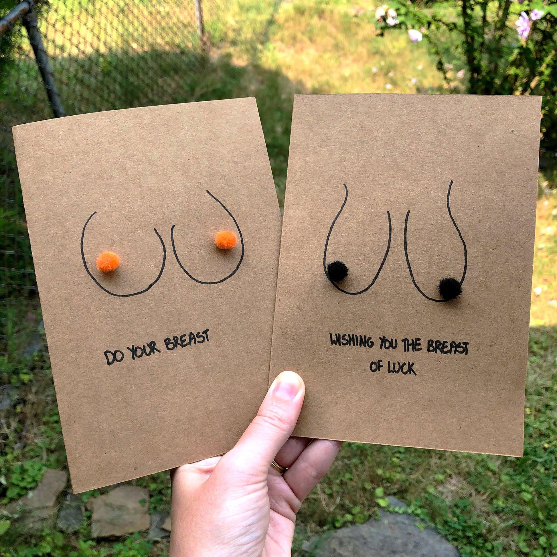 Boob Pun Card 'Do Your Breast' - Candid Almond