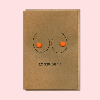 Boob Pun Card 'Do Your Breast' - Candid Almond