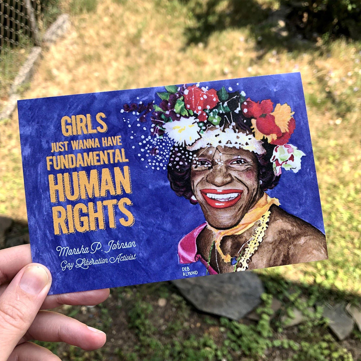 Marsha P. Johnson Human Rights Blank Card - Candid Almond
