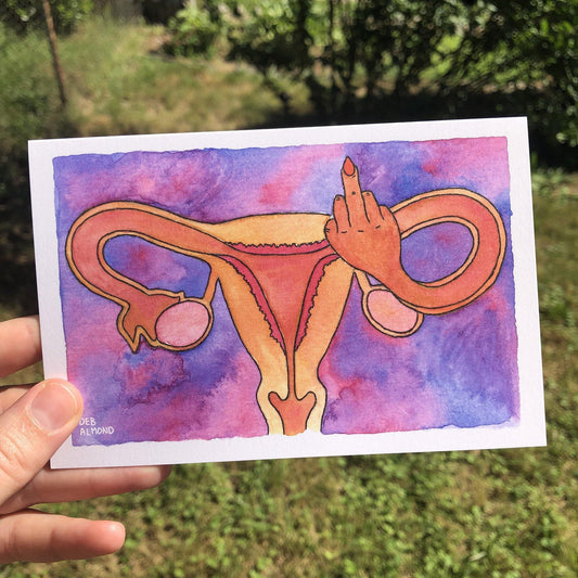 Uterus greeting card - Candid Almond