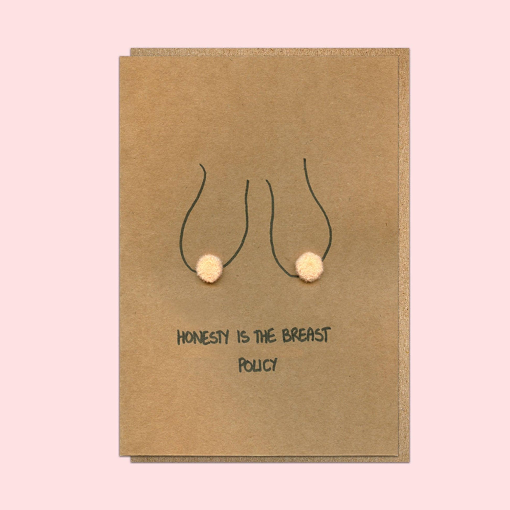 Boob Pun Card 'Honesty is the Breast Policy' - Candid Almond