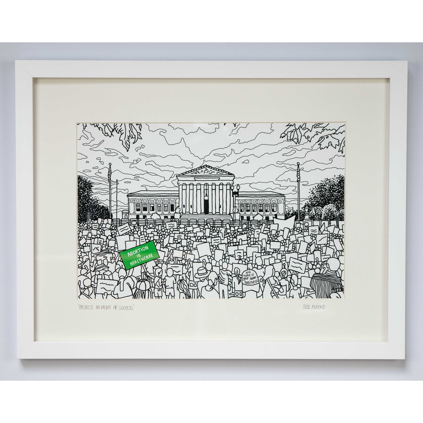'Protest In Front of SCOTUS' Framed Giclée Art Print