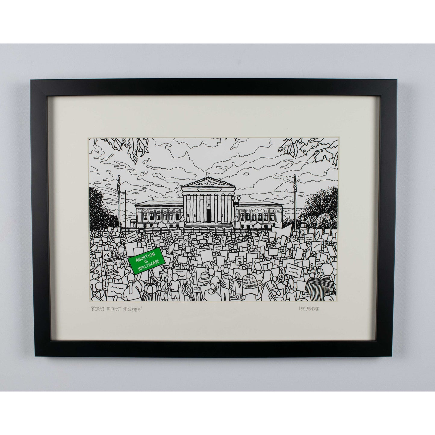 'Protest In Front of SCOTUS' Framed Giclée Art Print
