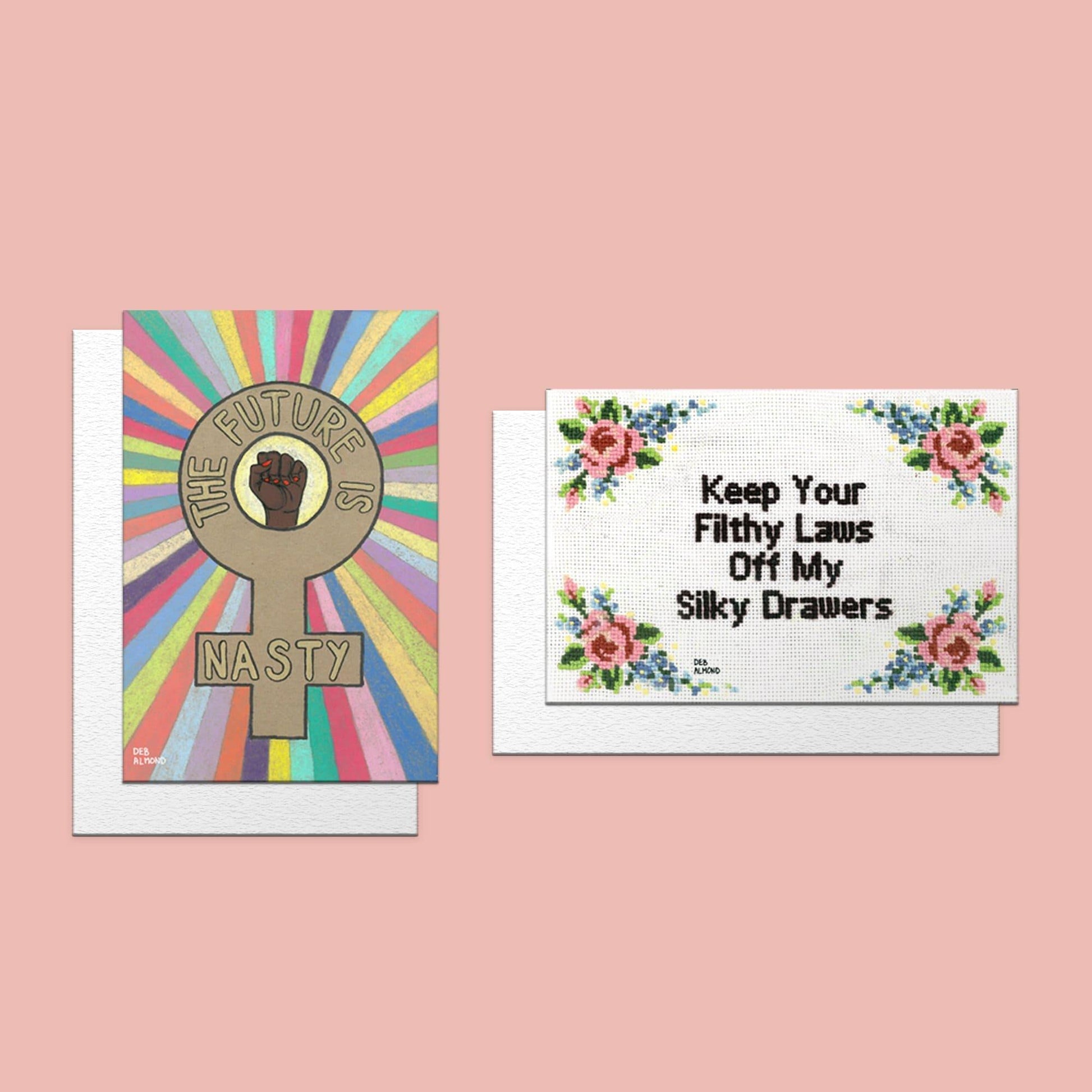 Set of 12 Protest Greeting Cards - Candid Almond